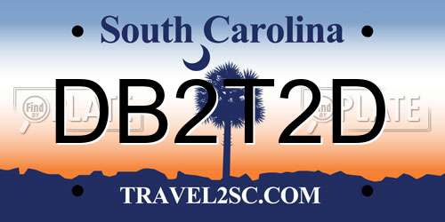 DB2T2D South Carolina License Plate