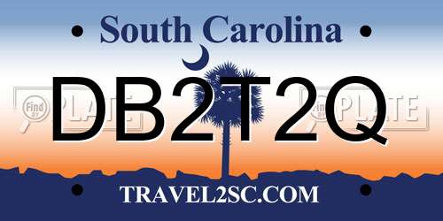 DB2T2Q South Carolina License Plate