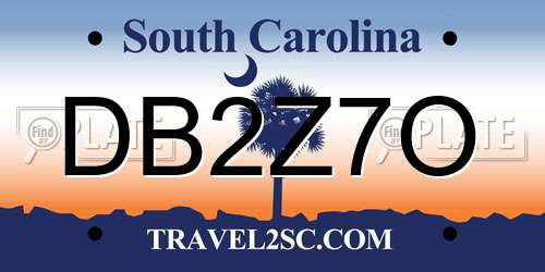 DB2Z7O South Carolina License Plate