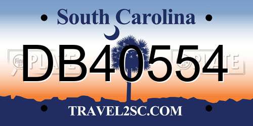 DB40554 South Carolina License Plate