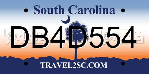 DB4D554 South Carolina License Plate