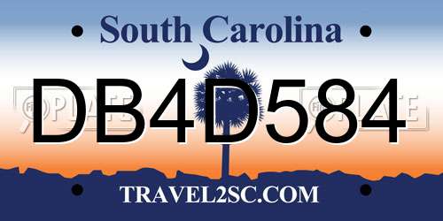 DB4D584 South Carolina License Plate