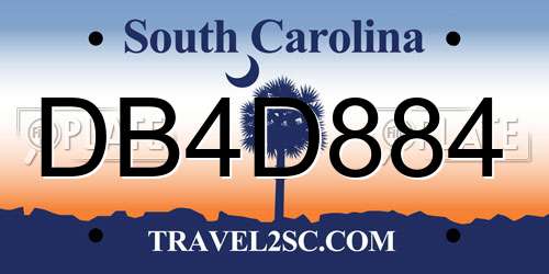 DB4D884 South Carolina License Plate