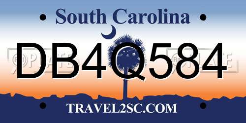 DB4Q584 South Carolina License Plate