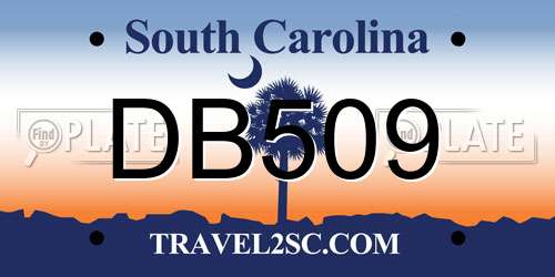 DB509 South Carolina License Plate