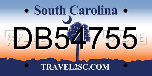 DB54755 South Carolina License Plate