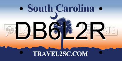 DB6L2R South Carolina License Plate