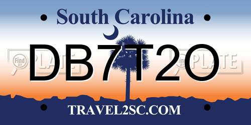 DB7T2O South Carolina License Plate