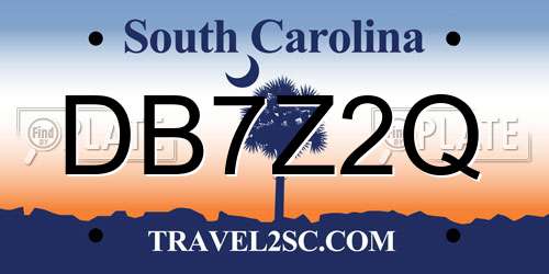 DB7Z2Q South Carolina License Plate