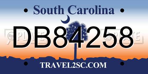 DB84258 South Carolina License Plate