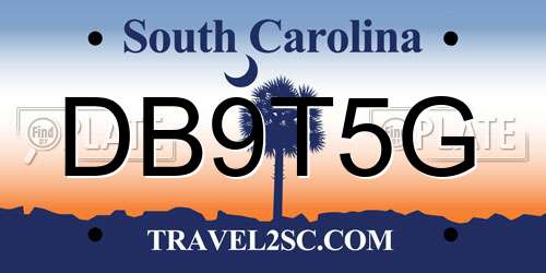 DB9T5G South Carolina License Plate