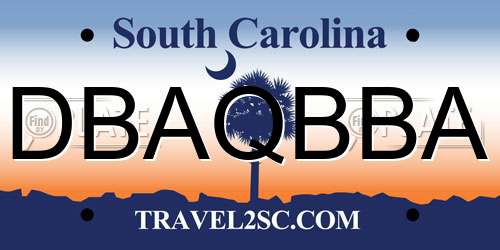 DBAQBBA South Carolina License Plate