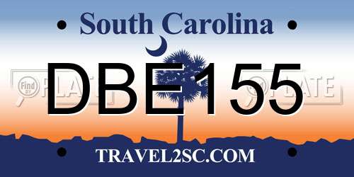 DBE155 South Carolina License Plate