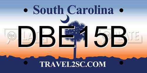DBE15B South Carolina License Plate