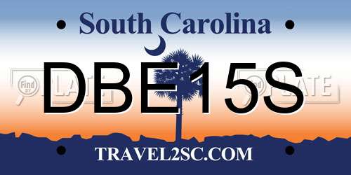 DBE15S South Carolina License Plate