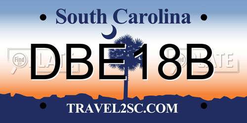 DBE18B South Carolina License Plate