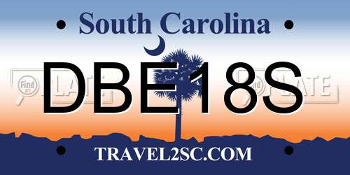 DBE18S South Carolina License Plate