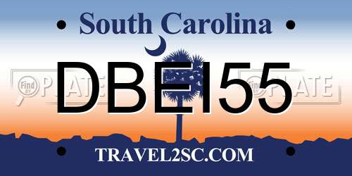 DBEI55 South Carolina License Plate