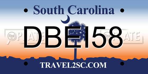 DBEI58 South Carolina License Plate