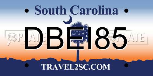 DBEI85 South Carolina License Plate
