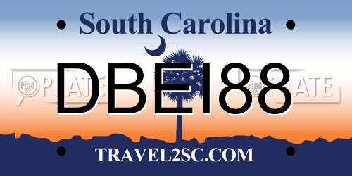 DBEI88 South Carolina License Plate