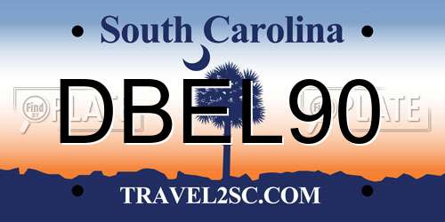 DBEL90 South Carolina License Plate