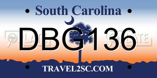 DBG136 South Carolina License Plate