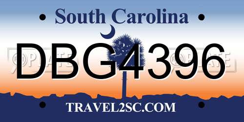 DBG4396 South Carolina License Plate