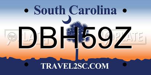 DBH59Z South Carolina License Plate