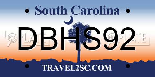 DBHS92 South Carolina License Plate