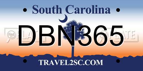 DBN365 South Carolina License Plate