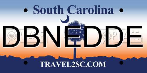 DBNEDDE South Carolina License Plate