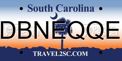 DBNEQQE South Carolina License Plate