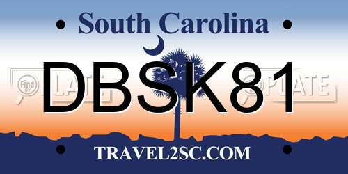 DBSK81 South Carolina License Plate