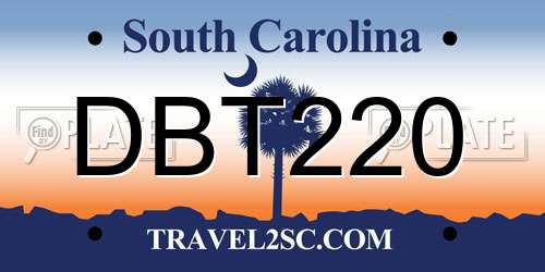 DBT220 South Carolina License Plate