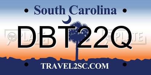 DBT22Q South Carolina License Plate
