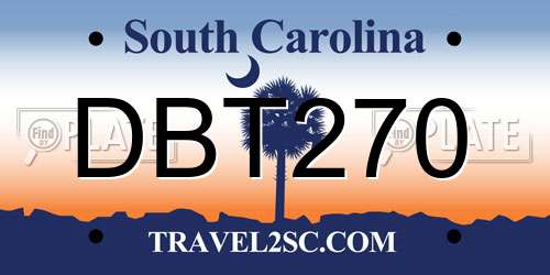 DBT270 South Carolina License Plate