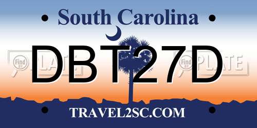 DBT27D South Carolina License Plate