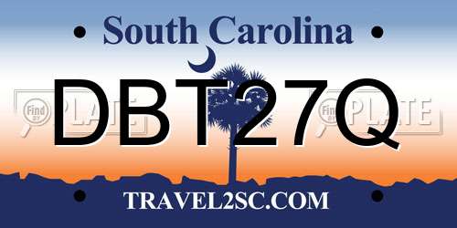 DBT27Q South Carolina License Plate