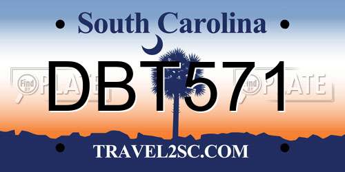 DBT571 South Carolina License Plate