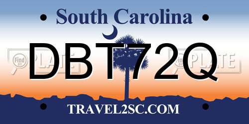 DBT72Q South Carolina License Plate