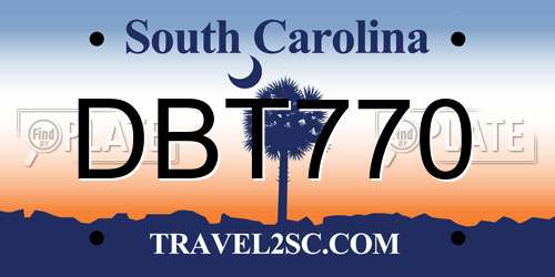 DBT770 South Carolina License Plate