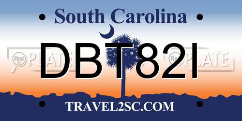 DBT82I South Carolina License Plate