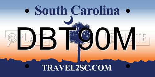 DBT90M South Carolina License Plate