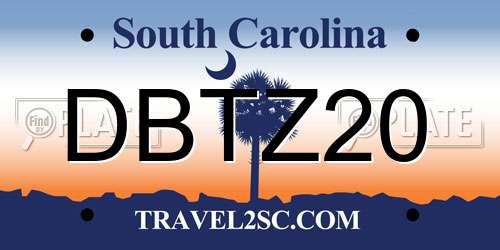DBTZ20 South Carolina License Plate