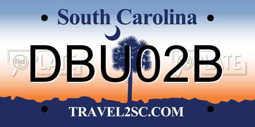 DBU02B South Carolina License Plate