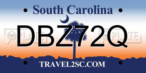 DBZ72Q South Carolina License Plate