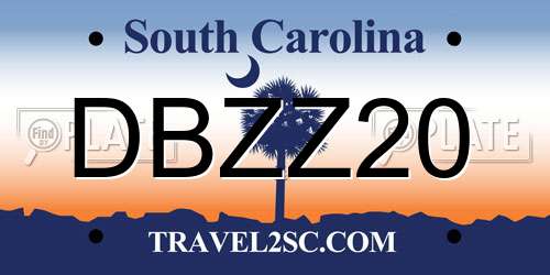 DBZZ20 South Carolina License Plate