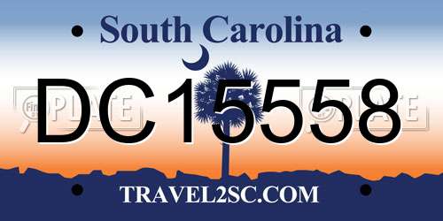 DC15558 South Carolina License Plate