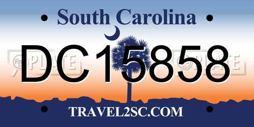 DC15858 South Carolina License Plate